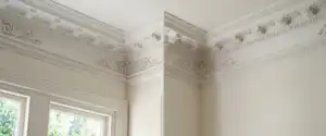 Empire Interior Plastering | Fancy Cornice vs Plain Cornice: A Sydney Style Guide Ornate fancy cornice moulding detail on a living room ceiling in a Sydney home renovation